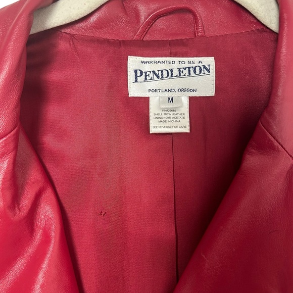 Pendleton red leather vintage blazer fitted tapered waist Vintage condition - Picture 2 of 6